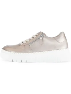 Leder-Sneakers in Beige><noscript><img width=