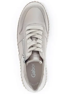 Leder-Sneakers in Beige><noscript><img width=