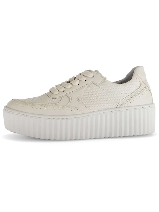 Leder-Sneakers in Beige>Gabor Outlet