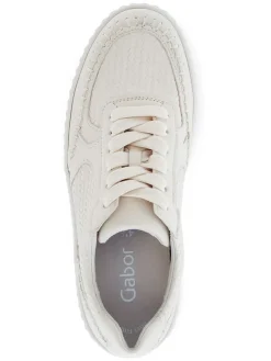 Leder-Sneakers in Beige><noscript><img width=