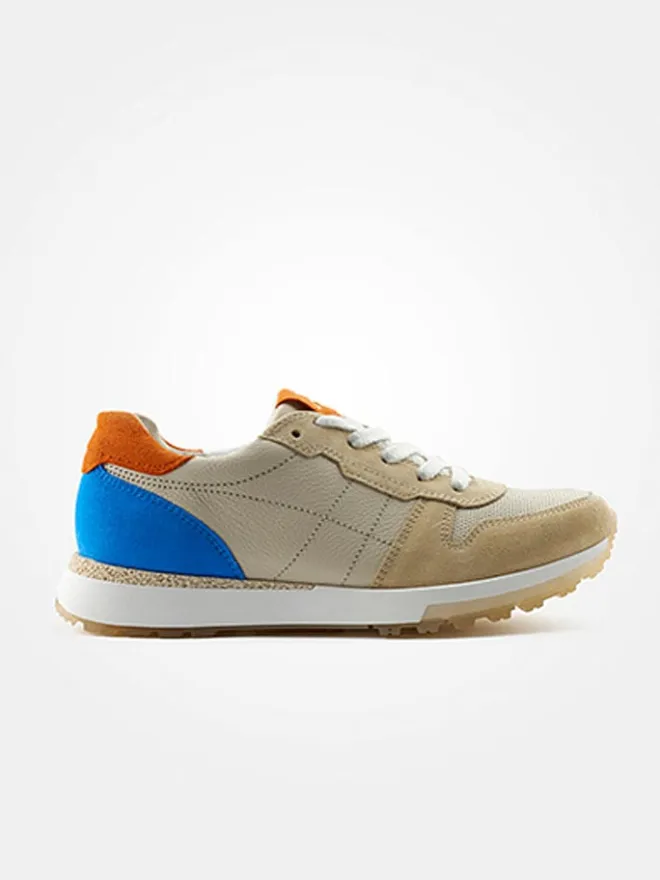 Paul Green Sneakers^Leder-Sneakers in Beige/ Blau