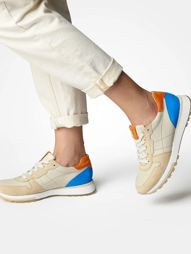 Paul Green Sneakers^Leder-Sneakers in Beige/ Blau