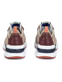 Leder-Sneakers in Beige/ Bordeaux><noscript><img width=