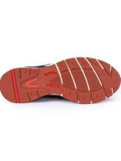 Leder-Sneakers in Beige/ Bordeaux><noscript><img width=