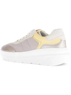 Leder-Sneakers in Beige/ Gelb><noscript><img width=