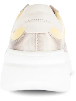 Leder-Sneakers in Beige/ Gelb><noscript><img width=