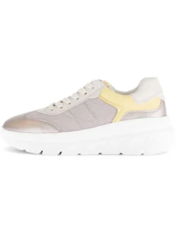 Leder-Sneakers in Beige/ Gelb><noscript><img width=