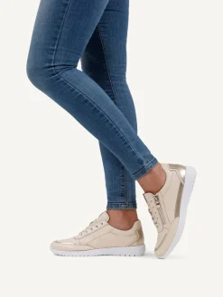 Caprice Sneakers^Leder-Sneakers in Beige/ Gold
