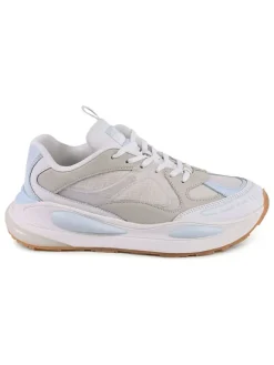 Leder-Sneakers in Beige/ Hellblau>Tommy Hilfiger Shoes Online