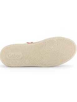 Leder-Sneakers in Beige/ Orange><noscript><img width=