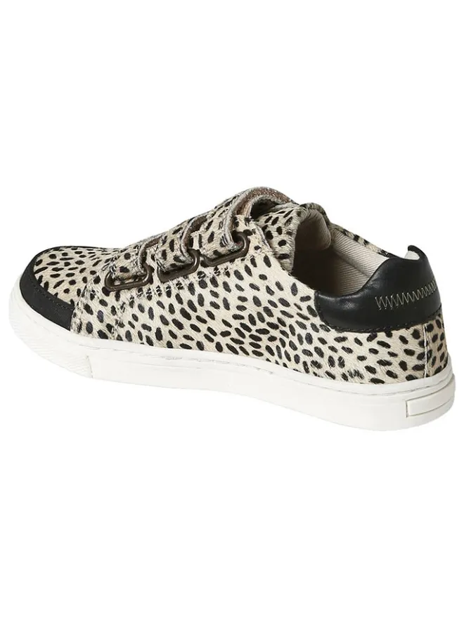 Leder-Sneakers in Beige/ Schwarz>vertbaudet Online
