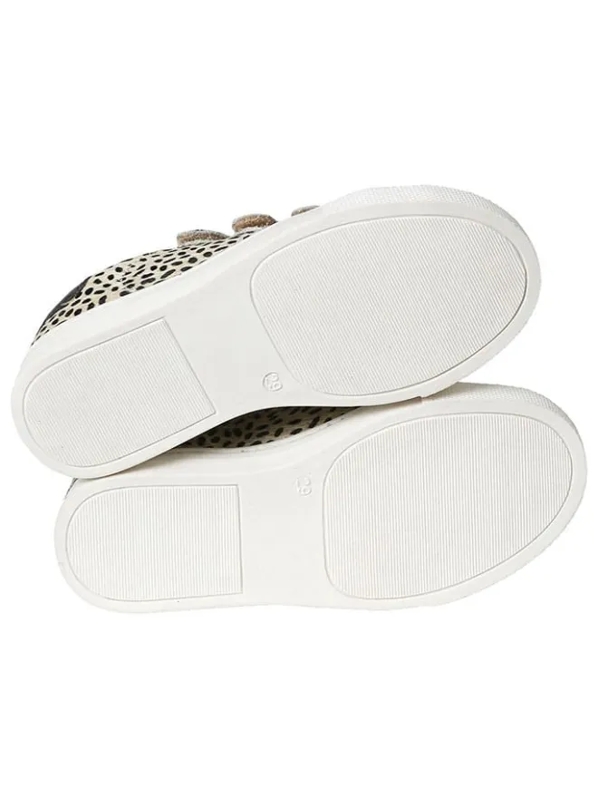 Leder-Sneakers in Beige/ Schwarz>vertbaudet Online