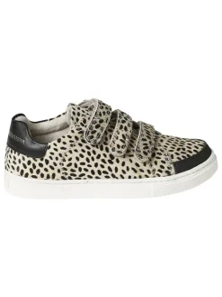 Leder-Sneakers in Beige/ Schwarz><noscript><img width=