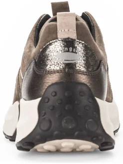 Leder-Sneakers in Braun><noscript><img width=