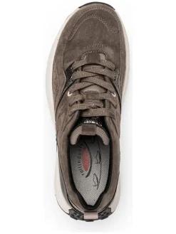 Leder-Sneakers in Braun><noscript><img width=