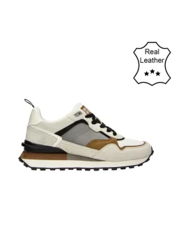 Leder-Sneakers in Creme/ Grau>Bullboxer Discount