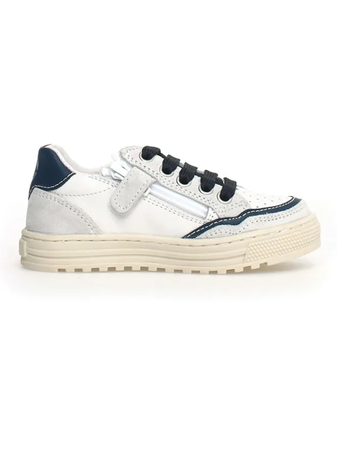 Leder-Sneakers in Dunkelblau/ Weiß>Naturino Discount