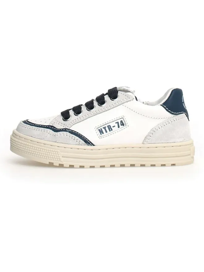 Leder-Sneakers in Dunkelblau/ Weiß>Naturino Discount