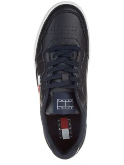 Leder-Sneakers in Dunkelblau><noscript><img width=