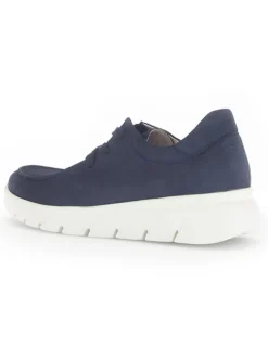 Leder-Sneakers in Dunkelblau><noscript><img width=