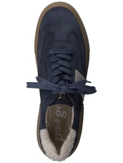 Leder-Sneakers in Dunkelblau><noscript><img width=