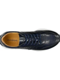 Leder-Sneakers in Dunkelblau><noscript><img width=