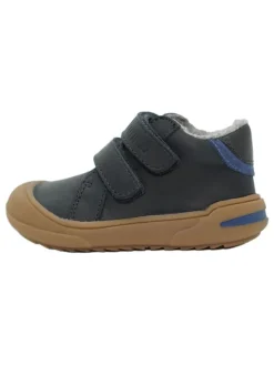 Leder-Sneakers in Dunkelblau>lamino