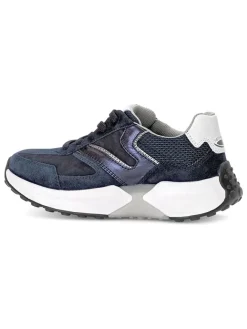 Leder-Sneakers in Dunkelblau>Gabor
