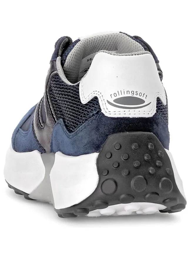 Leder-Sneakers in Dunkelblau>Gabor
