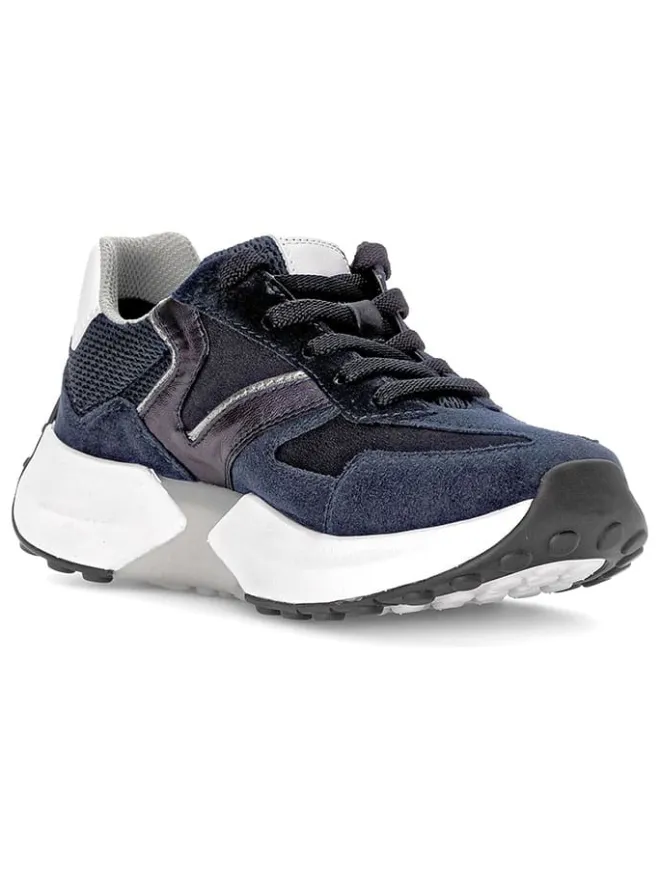 Leder-Sneakers in Dunkelblau>Gabor