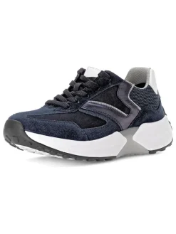 Leder-Sneakers in Dunkelblau><noscript><img width=
