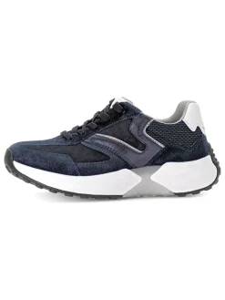 Leder-Sneakers in Dunkelblau><noscript><img width=