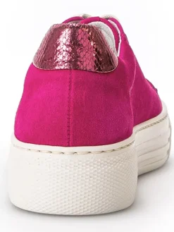 Leder-Sneakers in Fuchsia><noscript><img width=