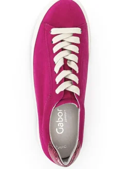 Leder-Sneakers in Fuchsia><noscript><img width=