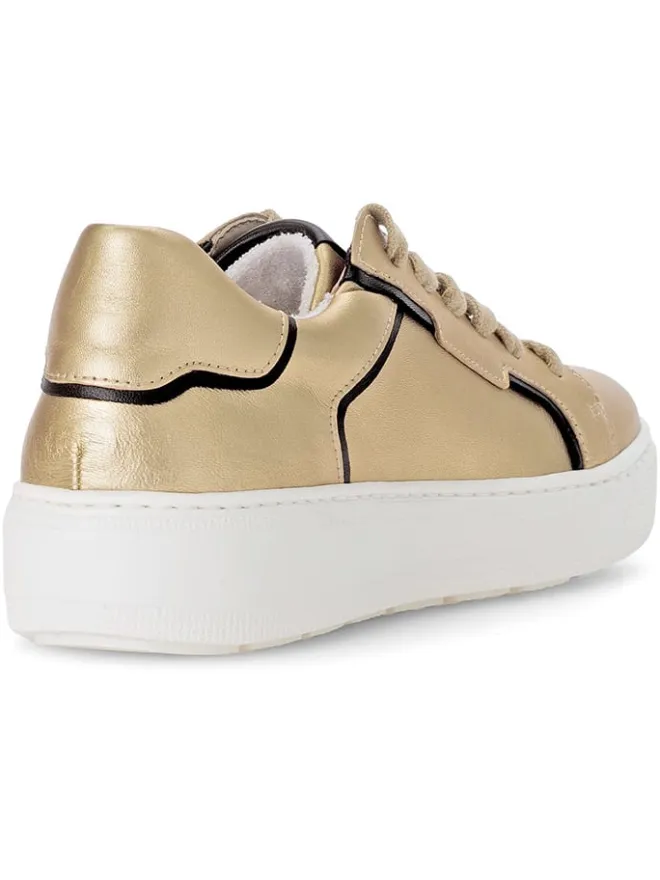 Gabor Sneakers^Leder-Sneakers in Gold/ Schwarz