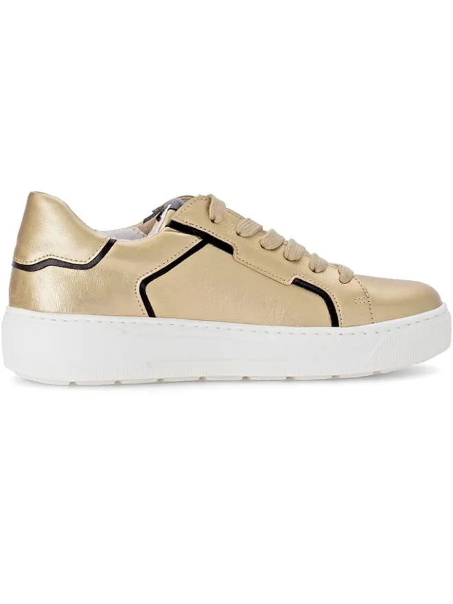 Gabor Sneakers^Leder-Sneakers in Gold/ Schwarz