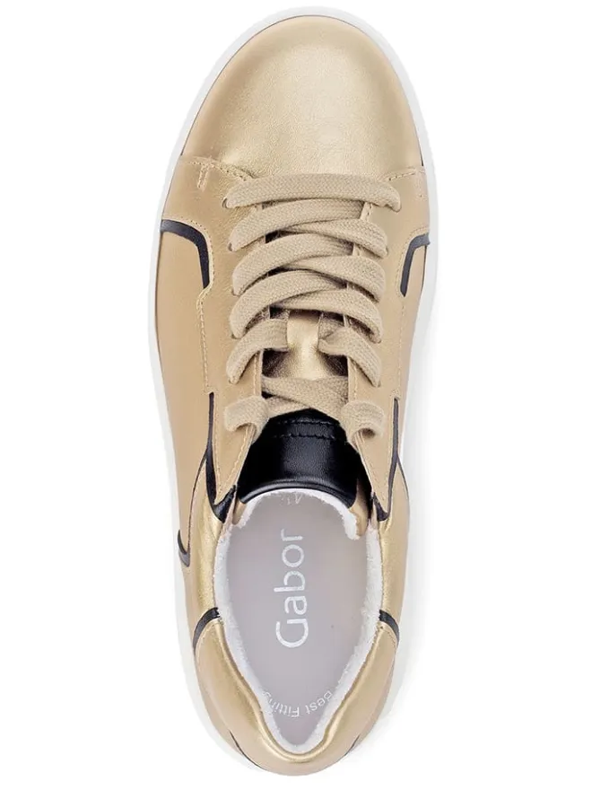 Gabor Sneakers^Leder-Sneakers in Gold/ Schwarz