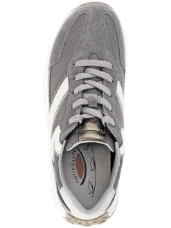 Leder-Sneakers in Grau><noscript><img width=