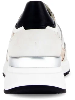 Gabor Schnürschuhe^Leder-Sneakers in Grau/ Beige/ Silber