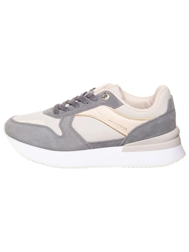 Leder-Sneakers in Grau/ Rosa>Tommy Hilfiger Shoes