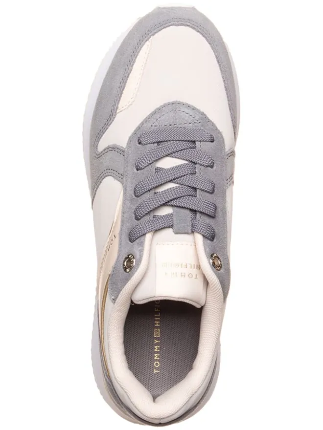 Leder-Sneakers in Grau/ Rosa>Tommy Hilfiger Shoes