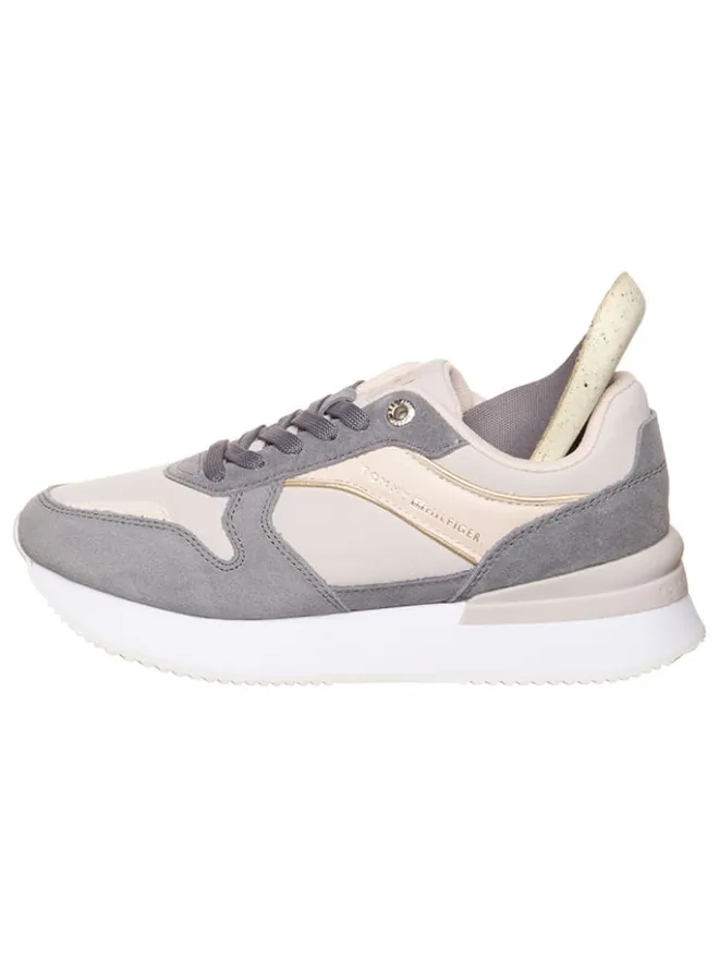 Leder-Sneakers in Grau/ Rosa>Tommy Hilfiger Shoes