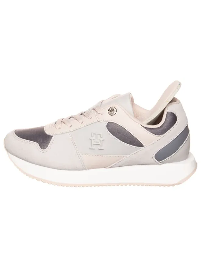 Leder-Sneakers in Grau/ Rosa>Tommy Hilfiger Shoes New
