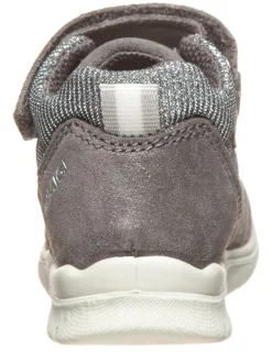 Leder-Sneakers in Grau/ Silber><noscript><img width=