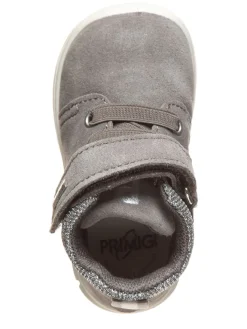 Leder-Sneakers in Grau/ Silber><noscript><img width=