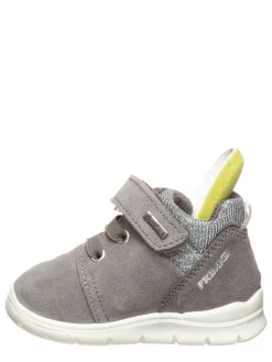 Leder-Sneakers in Grau/ Silber><noscript><img width=