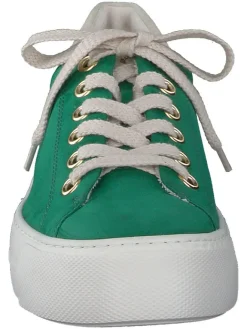 Leder-Sneakers in Grün><noscript><img width=