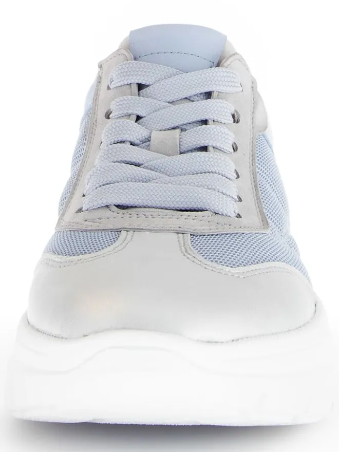 Leder-Sneakers in Hellblau/ Silber/ Grau>Gabor Outlet