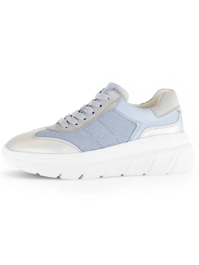 Leder-Sneakers in Hellblau/ Silber/ Grau>Gabor Outlet