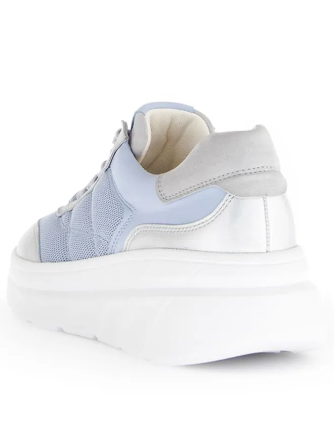 Leder-Sneakers in Hellblau/ Silber/ Grau>Gabor Outlet